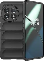 [ESTH] Liquid Silicone Case for OnePlus 11 with Antibacterial Protection and Scratch-Resistant Soft Microfibre Lining, All-Round Protection, Shockproof Mobile Phone Case, Black