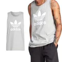 在飛比找momo購物網優惠-【adidas 愛迪達】Trefoil Tank 男款 灰色