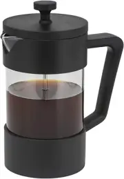 Sorrento Borosilicate Glass Carafe Coffee Plunger, 600 Ml / 4 Cup, Black