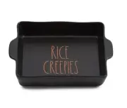 Rae Dunn "Rice Creepies" Baking Dish 9x13 Halloween Baking Pan Black Ceramic