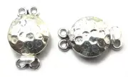 1 PC HAMMERED BOX CLASP 2 STRAND ANTIQUE STERLING SILVER PLATED 774 LFU-171
