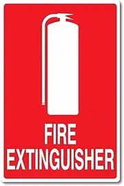 Fire Extinguisher Sticker 290mm Water/Fade Proof Vinyl