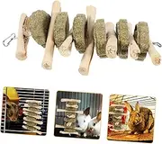 VILLFUL Small Animal Chews Toy Rabbit Guinea Pig Tooth Cleaning Loofah Snack Toy Wooden Teething Treat for Pet Health