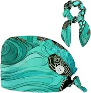 [YTYVAGT] Scrub Caps Women,Scrub Hats Suitable for Women,Vintage Print Funny Tortoise