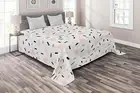 Geometric Quilted Coverlet & Pillow Shams Set, Retro Triangles Dots Print