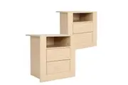 2X Bedside Table Side Storage Cabinet Nightstand Bedroom 2 Drawer 1 Shelf ZURI OAK