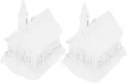 COHEALI 2pcs Plastic House Model Crafts Home Decor Tiny Homes DIY Craft Kits Holiday Ornament Making Supplies DIY Tree Ornaments for House Decoration Supplies