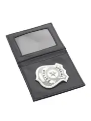 Police Detective Officer Cop Fake Badge Silver Dress Up Costume Accessory