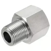 Hex Bushing, 3/8 PT Male to 1/2 PT Female Pipe Fitting Adapter