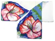 Red Hibiscus Flower Large 54 Inch Kitchen Dining Room Table Runner Betsy Drake