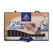 12pc Conte Carre Sketching Crayons Schl Art/Sketch Drawing/Colouring Set Bistre
