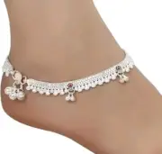 Wedding Dailywear Kundan Antique Look Attractive Ghungroo Silver Anklet Cz Payal