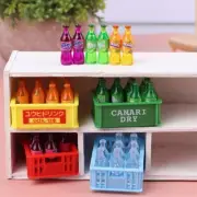 13PC 1:12 Scale Dollhouse Miniature Drinks Cola Soda Drinks Bottles Storage Box