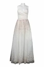 Hailey Logan Glitter Mesh Gown Junior Size 11/12 13/14 Ivory Pink NWT $189
