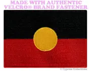 ABORIGINAL AUSTRALIA FLAG PATCH EMBROIDERED SOUVENIR w/ VELCRO® Brand Fastener