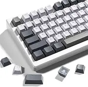 OHY XVX Shine Through Keycaps -133 Keys Cherry Profile Double Shot PBT Keycaps Compatible for 60%/75%/100% Retro Gaming Mechanical Keyboard-Milk Light Gray