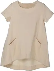 [Minibee] Women's Cotton Linen Short Sleeve Tunic/Top Tees