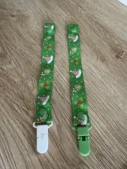 Dummy Clip | Pacifier Chain | Soother Holder | Green White Christmas