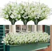 4 Bundles Artificial Daffodils Flowers, Fake Artificial Greenery UV Resistant No