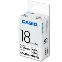 在飛比找Yahoo奇摩購物中心優惠-CASIO 標籤機專用色帶-18mm【共有9色】透明底黑字X