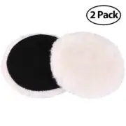 2 x Wool Polishing Pads 5" 6" 7" Buffing Pad Hook & Loop For Cutting & Polishing