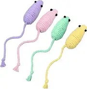 Cotton and Hemp Mouse Cat ToysCat Chew ToysCat Toys RattleStrong weaveSpend More time with Them(Set of 3 in Random Colours)
