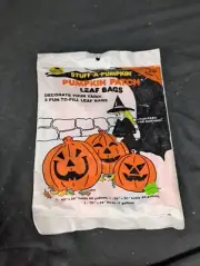 Vtg 90s Halloween Stuff -A- Pumpkin Patch Leaf Bags Jack O Lantern Decorations 3