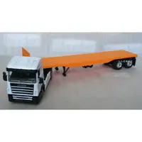 在飛比找蝦皮購物優惠-SCANIA T420白色二軸拖頭+二軸平板車 1/43模型