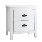 Oikiture Bedside Table 2 Drawers Side Tables Nightstand Storage Cabinet Vintage