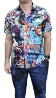 ROBERT GRAHAM Hatteras Abstract Short Sleeve, Medium