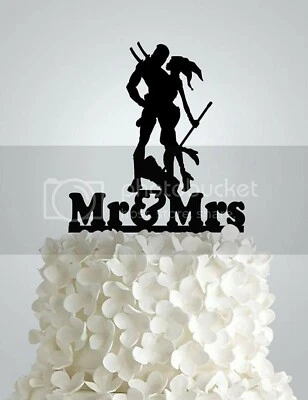 Acrylic Wedding Cake Topper - Harley Quinn & Deadpool