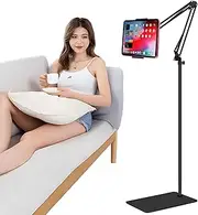 ASWINN Tablet Floor Stand, Adjustable Universal 360-degree Rotatable Metal Holder, Stand for Ipad/iPhoneX/iPad Pro or Other 4.5-12.9 Inches Devices (Black)