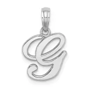 14k White GoldW White Gold Script Letter G Initial Pendant