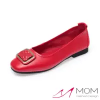 在飛比找momo購物網優惠-【MOM】真皮跟鞋 低跟跟鞋 方頭跟鞋/真皮軟底小方頭質感方