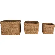 Yallingup Sea Grass Square Basket Set of 3