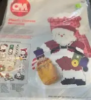 VINTAGE 1983 COLUMBIA-MINERVA HOLIDAY SANTA PLASTIC CANVAS STOCKING KIT