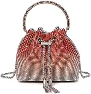 [Sweetovo] Bling Crystal Rhinestone Purse for Women Sparkly Clutch Handbag Crossbody Bag for Evening Wedding Party Prom