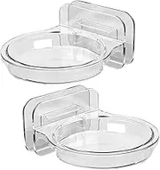 Homoyoyo 2pcs Transparent Mini Wall Mounted Shelf for Security Cameras Monitors and Decorative Items Easy Install Space-saving Design for Bathroom Kitchen and Bedroom