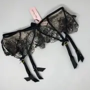 Agent Provocateur Kalia Black Sand Suspender AP4 Large NWT $235