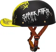 Baseball Cap Half Helmet, ECE Certified Motorcycle Open Face Helmet, Retro Skull Cap Novelty Half Shell Helmet for Adult Men Women Street Moped ATV Scooter A,XL=61-63CM