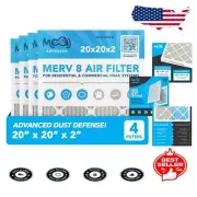 4-Pack 20x20x2 MERV 8 Air Filters | Electrostatic Filtration for HVAC Systems