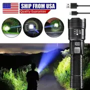 Telescopic Rechargeable USB LED Flashlight Tactical Super Bright Torch Zoomable