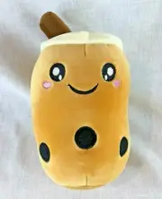 Plush Bubble Tea Stuffed Kawaii Smiling Happy Drink Toy 10 in USA Seller