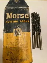 MADE IN USA - VINTAGE OLD / NEW - MORSE CUTTING TOOLS 15/64" HS DRILL BITS (4)
