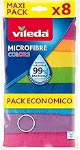 Vileda Colours Microfibre Cloths, Multipack Multipack, 30 x 30 cm, Multicoloured to Distinguish The Areas of Application, 8 + 1 Free