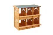 2 Layer Wood Chicken Nesting Box 6 Hole Chook Hen Laying Boxes Duck Poultry Coop House Egg Nest Hatch Perch Brooder Breeding Waterproof Lid