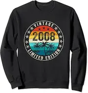 [X.Style] Vintage 2008 Limited Edition 15th Birthday 15 Year Old Retro Sweatshirt ds1451 Sweater (S) Black