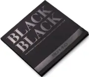 FABRIANO BLACK BLACK PAPER PAD, 8 X 8" SQUARE, 20 SHEETS