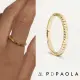 【PD PAOLA】西班牙時尚潮牌 方格紋戒指 簡約金色戒指 LEA(925純銀鑲18K金)