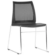 New Exam Classroom Seating Stackable Black Plastic Chair with Mash Back VINN-MB